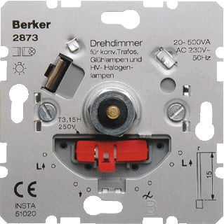 Afbeelding van Berker Draaidimmer 2873 LV geschikt voor led met soft klik 20 500W