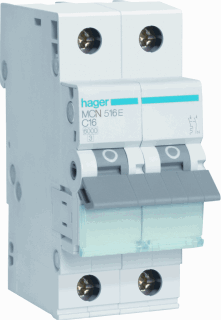 Afbeelding van Hager MCN516E installatie automaat 1polig+n 16A C 6KA