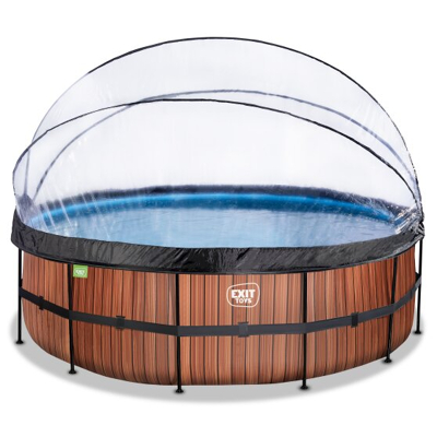 Afbeelding van EXIT zwembad met overkapping, warmtepomp ø450cm Wood