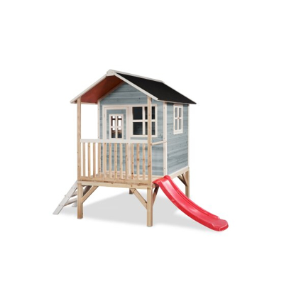 Afbeelding van EXIT houten speelhuis met glijbaan Loft 300