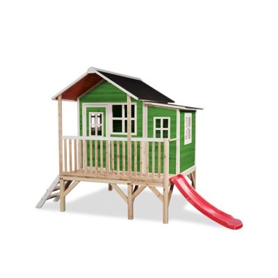 Afbeelding van EXIT houten speelhuis met glijbaan Loft 350
