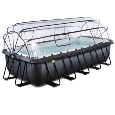 Afbeelding van EXIT zwembad met overkapping, warmtepomp 540x250cm Black Leather