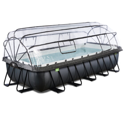 Afbeelding van EXIT zwembad met overkapping 540x250cm Black Leather