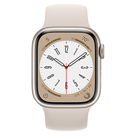 Afbeelding van Apple Watch S8 45mm Aluminium Silver White Sportband
