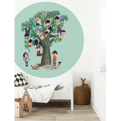 Afbeelding van KEK Wallpaper Circle Apple Tree CK 016 (Met Gratis Lijm)