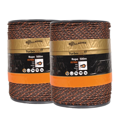 Image of Gallagher electric fence conducting wire Turboline Rope, duopack (2x500m) Terra