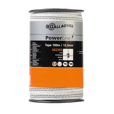 Afbeelding van PowerLine schriklint 12.5mm wit, 100m, Gallagher Geschikt voor Veehouderij