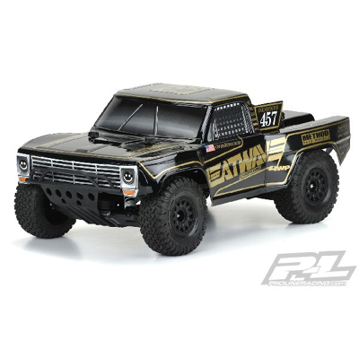Afbeelding van Pre Cut 1967 Ford F 100 Race Truck Heatwave Edition Tough Color (Black) body for Slash 2wd, 4x4 &amp; PRO Fusion SC (with extended mounts)
