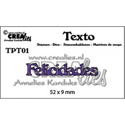 Afbeelding van Crealies Texto Felicidades (PT) TPT01 52 x 9 mm