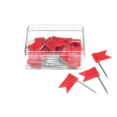 Afbeelding van markeervlaggetjes Alco 20 stuks in doosje rood