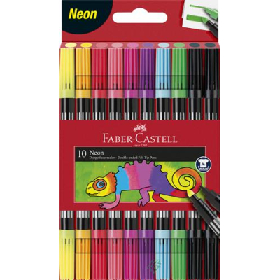 Afbeelding van Viltstiften Duo viltstift set 10x neon kleuren