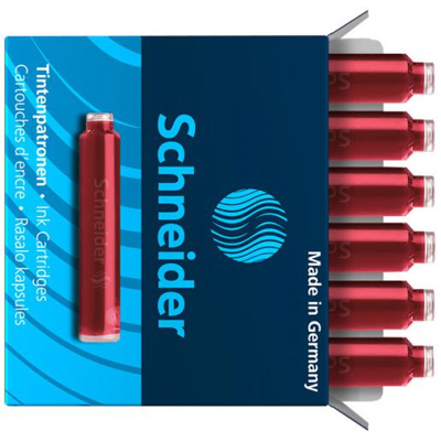 Afbeelding van inktpatronen Schneider doos a 6 stuks rood