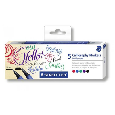 Afbeelding van Calligraphy marker set 5 kleuren