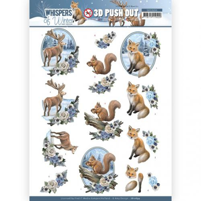 Afbeelding van 3D Push Out Amy Design Whispers of Winter Forest Animals