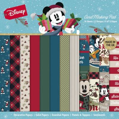 Afbeelding van Mickey and Minnie Mouse Christmas Card Making 8x8 Pad