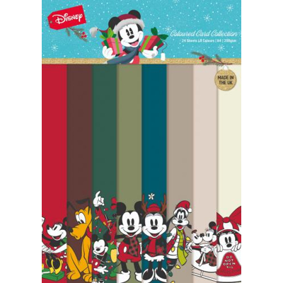 Afbeelding van Mickey and Minnie Christmas Coloured Card A4 Pack