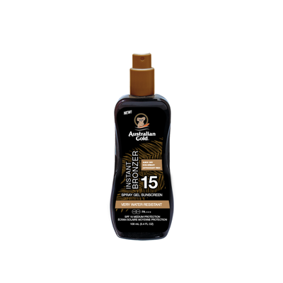 Afbeelding van Australian Gold Zonnebrand SPF 15 spray gel met bronzer Zonnebrandcrème 237 ml Zonnespray