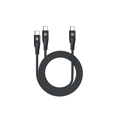 Afbeelding van Celly USB C ingang Kabel Zwart 1,3 Meter Powerbanks, Batterijladers &amp; Kabels