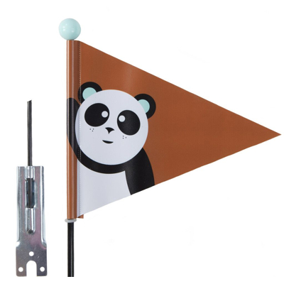 Afbeelding van Pexkids Veiligheidsvlag bruin met panda print