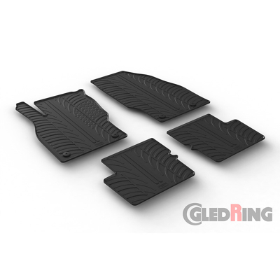 Afbeelding van Gledring Rubbermatten passend voor Opel Corsa E 5 deurs 2014 2019 (T profiel 4 delig + montageclips)