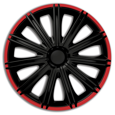 Afbeelding van AutoStyle 4 Delige Wieldoppenset Nero R 15 inch zwart/rood