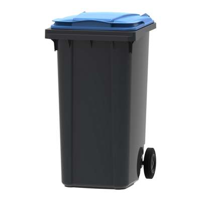 Afbeelding van Mini container 240 liter grijs/blauw