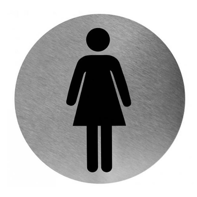 Afbeelding van Mediclinics pictogram vrouw zelfklevend rond PS0002CS RVS