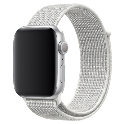 Abbildung von Nike Apple Watch Armband Stoff Weiß Geeignet für Series 1 9 / SE Ultra (2)
