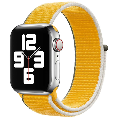 Abbildung von Apple Watch Armband Original Stoff Gelb Geeignet für Series 1 9 / SE
