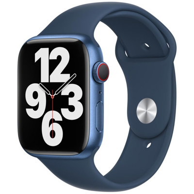 Abbildung von Apple Watch Armband Original Silikon und TPU (weich) Blau Geeignet für Series 1 9 / SE