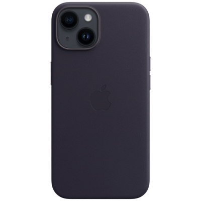 Abbildung von Apple Magsafe Leder Back Cover Grau iPhone 14