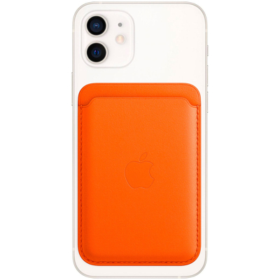 Abbildung von Original Apple Leather Wallet MagSafe (Apple 2nd generation) Orange Kartenhalter