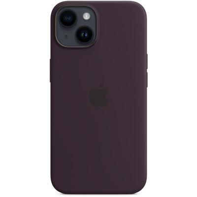 Abbildung von Apple Magsafe Silikon Back Cover Dunkelviolett iPhone 14