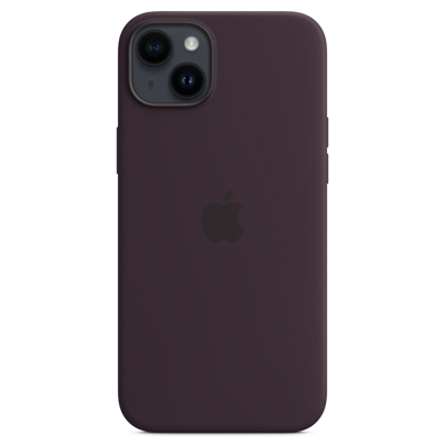 Abbildung von Apple Silikon MagSafe Hülle iPhone 14 Plus Elderberry MPT93ZM/A