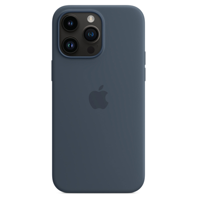 Abbildung von Apple Magsafe Silikon Back Cover Blau iPhone 14 Pro Max