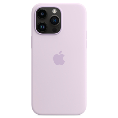 Abbildung von Apple iPhone 14 Pro Max Hülle MagSafe Silikon Original Soft Case/Backcover Handyhülle Violett