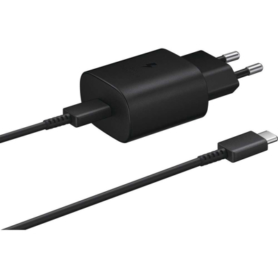 Abbildung von Samsung USB C Ladeadapter mit Schnellladefunktion 25W + Kabel EP TA800 Schwarz