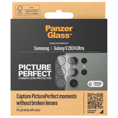 Abbildung von Samsung Galaxy S24 Ultra Panzerglas PanzerGlass Camera Protector Kameraprotektor aus Glas für das