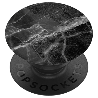 Abbildung von Fingerhalter Handy PopSockets iMoshion PopGrip Black Marble Schwarz Marmor Design Kunststoff