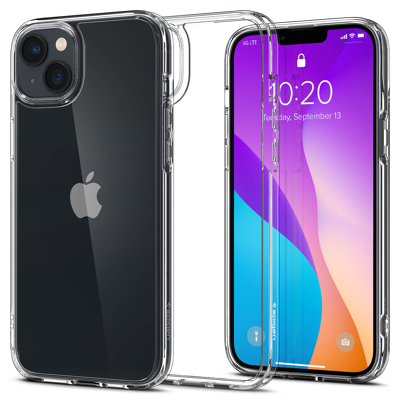 Abbildung von Apple iPhone 14 Hülle Kunststoff Spigen Hard Case/Backcover Handyhülle Transparent Shockproof/Stoßfest