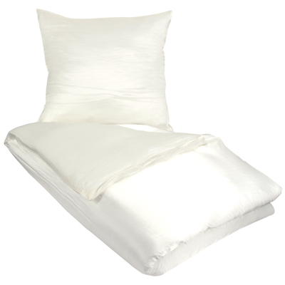 Billede af Silke sengetøj 200x220 cm Ensfarvet hvidt til dobbeltdyne 100% Butterfly Silk