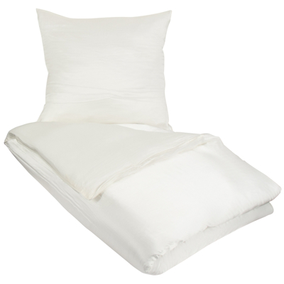 Billede af Silke sengetøj 140x200 cm Ensfarvet hvidt Sengesæt i 100% Butterfly Silk