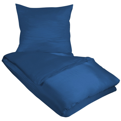 Billede af Silke sengetøj 140x200 cm Ensfarvet blåt Sengesæt i 100% Butterfly Silk