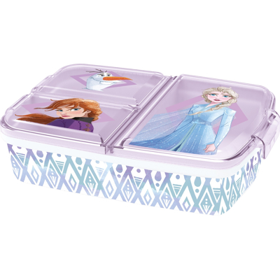 Billede af Frozen madkasse med 3 rum til børn Anna, Elsa og Olaf