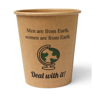 Afbeelding van Sustainable Coffee Cups and Lids Brown Cardboard 177ml &quot;Silly Times&quot;