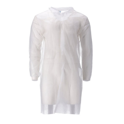 Afbeelding van Visitor jackets CMT Jacket PP Non Woven with Press Buttons 30gr White Size L