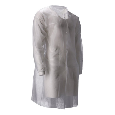 Afbeelding van Visitor jackets CMT Jacket PP Non Woven with Press Buttons 30gr White Size M