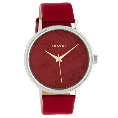 Afbeelding van OOZOO C10164 Horloge Timepieces Collection donkerrood 42 mm