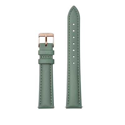 Afbeelding van CLUSE CS1408101084 Horlogeband leder groen rosekleurig 16 mm
