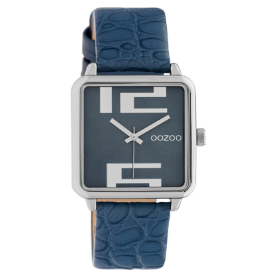 Afbeelding van OOZOO C10366 Horloge Timepiece Collection Dark Blue Croco 30 mm